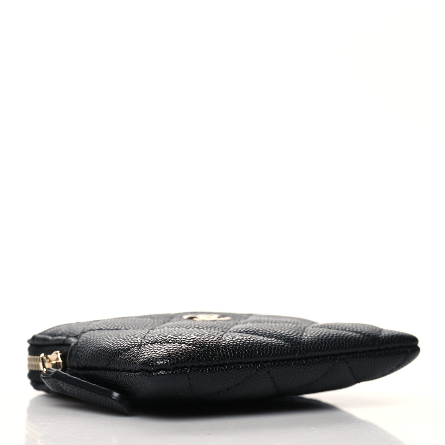 Chanel Caviar Quilted Zip Card Holder Wallet Black 4 of 9