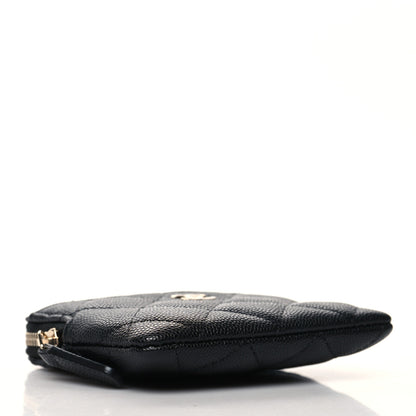 Chanel Caviar Quilted Zip Card Holder Wallet Black 4 of 9
