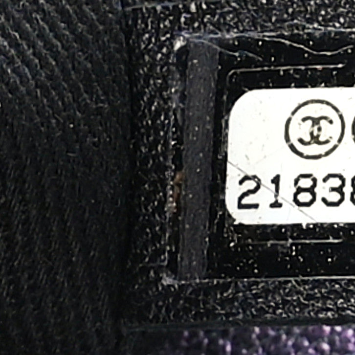 Chanel Iridescent Goatskin Quilted Small Double Carry Waist Chain Flap Purple 6 of 9