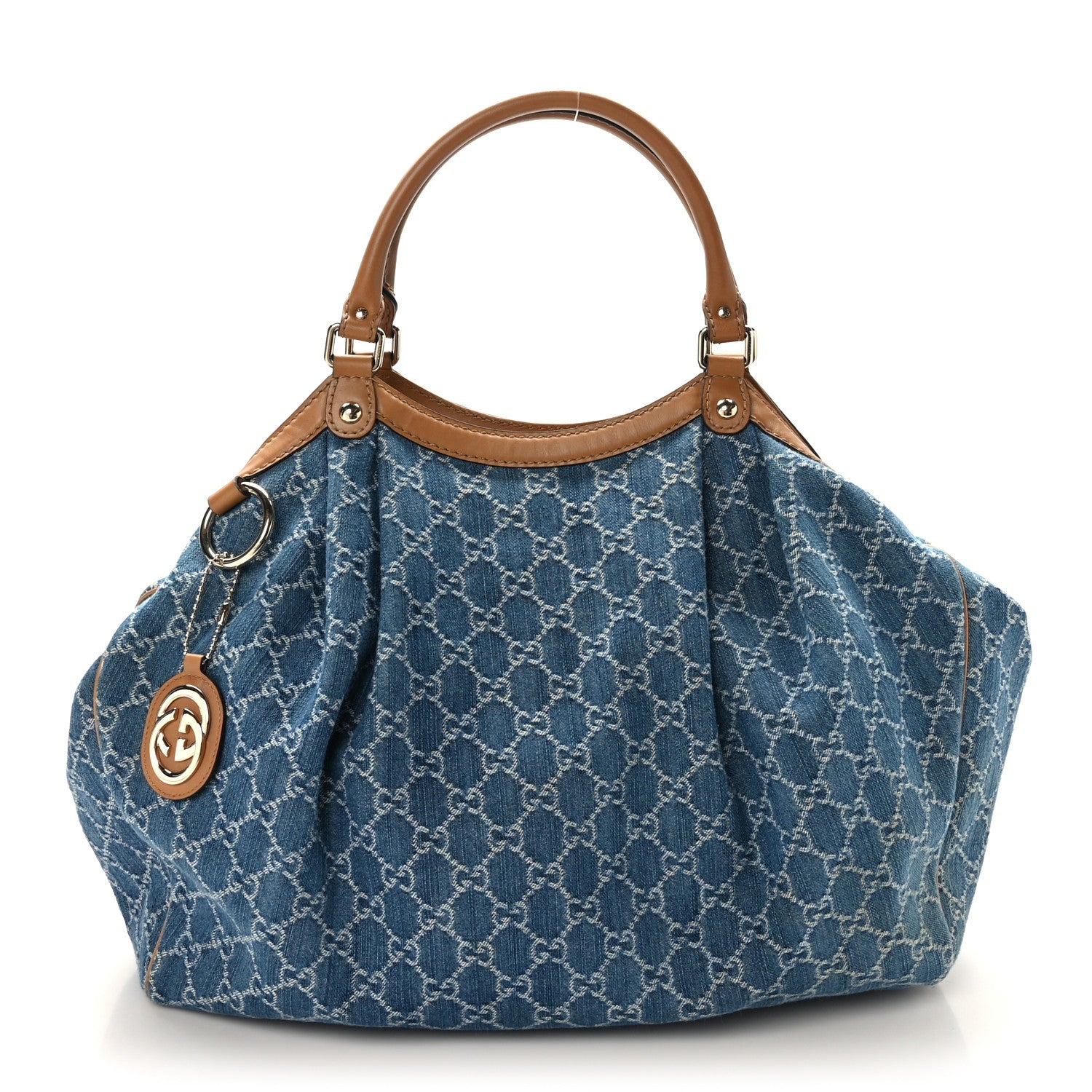Gucci Denim Monogram Large Sukey Tote 1 of 9