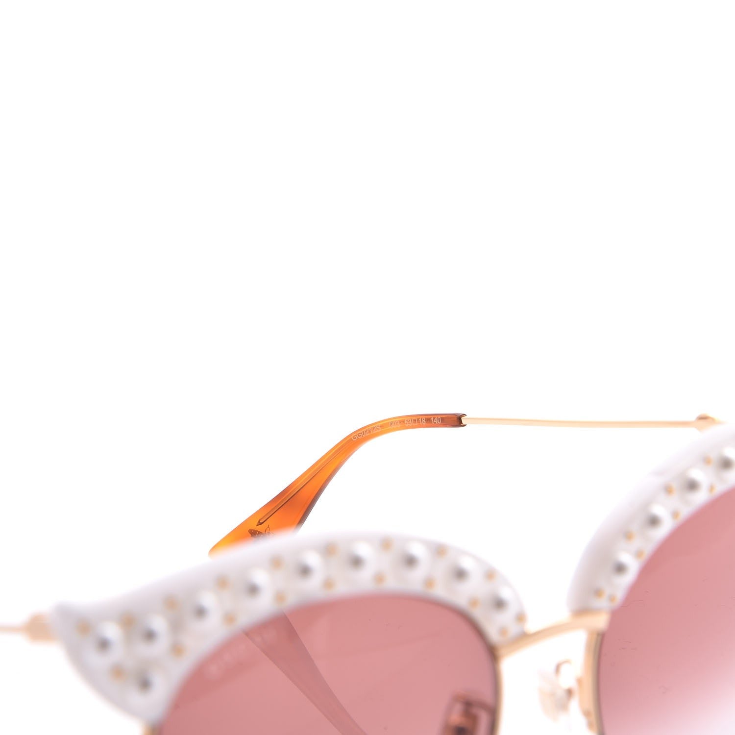 Gucci Pearl Cat Eye Sunglasses GG0212S White 6 of 8