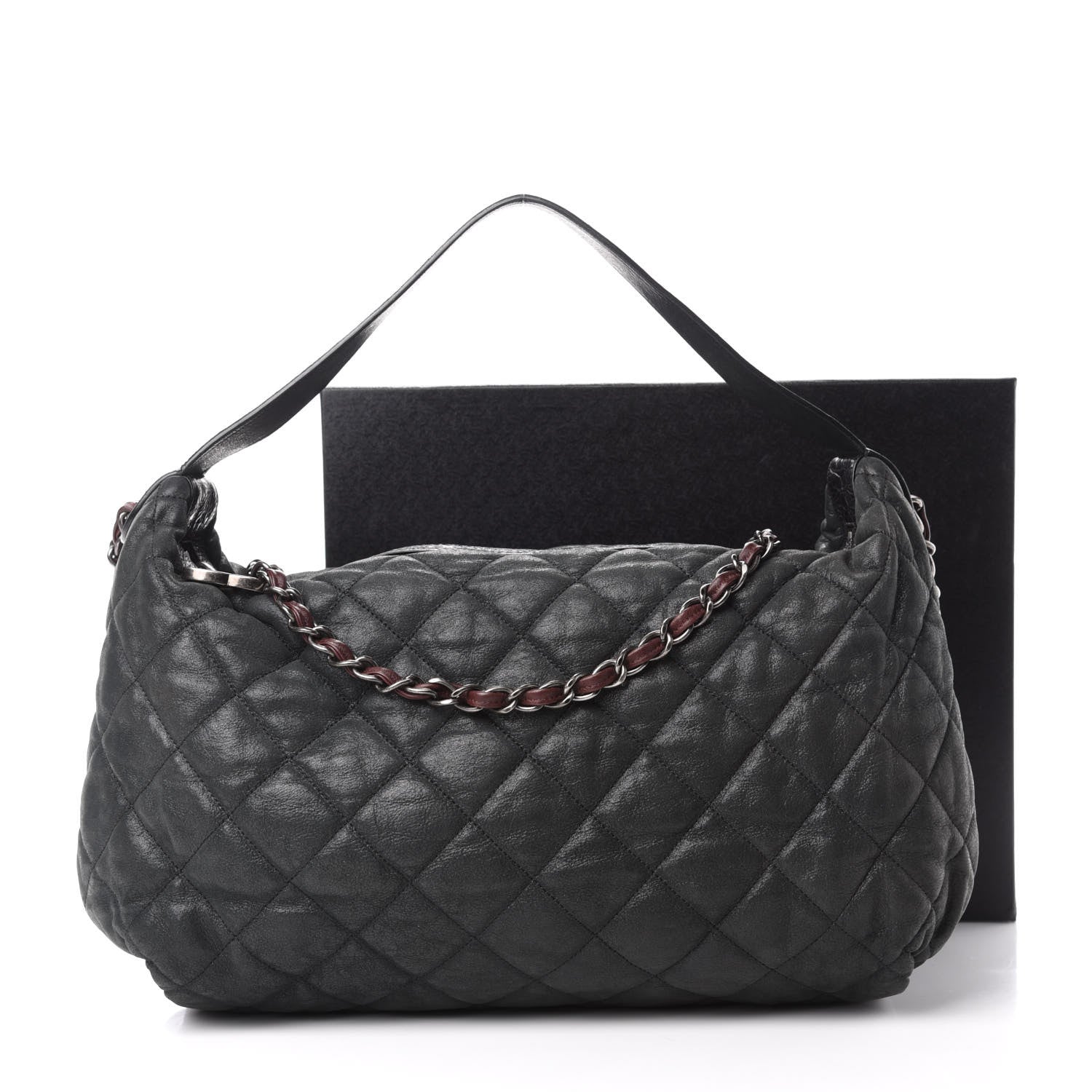 Chanel Iridescent Calfskin Quilted Coco Daily Dark Grey 11 of 11