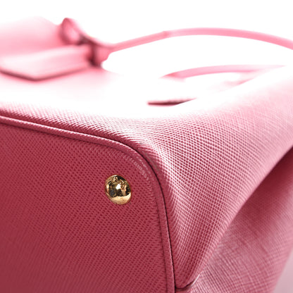 Prada Saffiano Cuir Small Bi-Color Double Bag Peonia Geranio 11 of 12