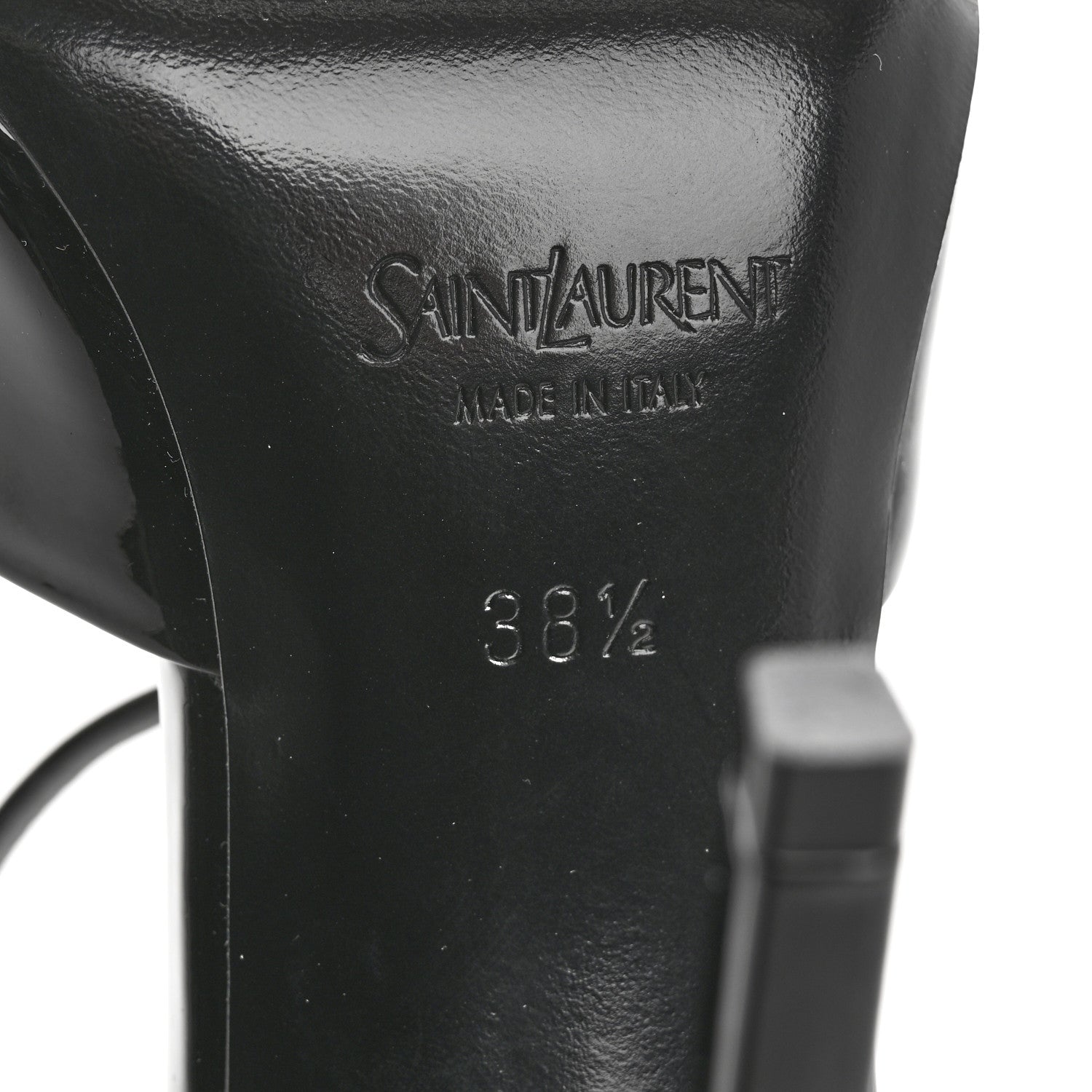 Saint Laurent Patent Calfskin La Scandale 110 Sandals 38.5 Black 8 of 10