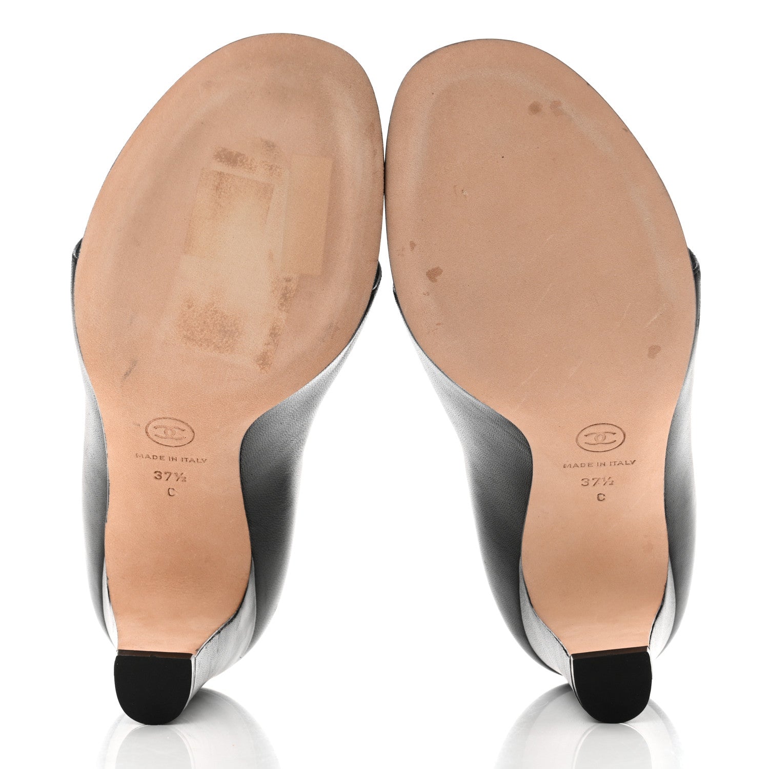 Chanel Lambskin Open Toe Mary Jane Pumps 37.5 Black 5 of 9