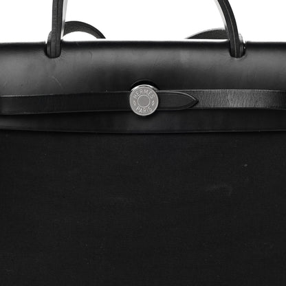 Hermes Military Toile Vache Hunter Herbag Zip 31 PM Black 9 of 17