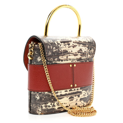 Chloe Calfskin Lizard Embossed Small Aby Lock Sepia Brown 3 of 10