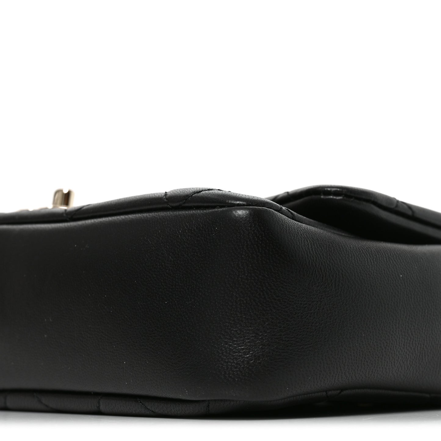 Lambskin Quilted Resin Bi-Color Chain Flap Bag Black