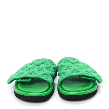 Louis Vuitton Technical Fabric Embossed Monogram Pool Pillow Comfort Mules 41 Green 5 of 12