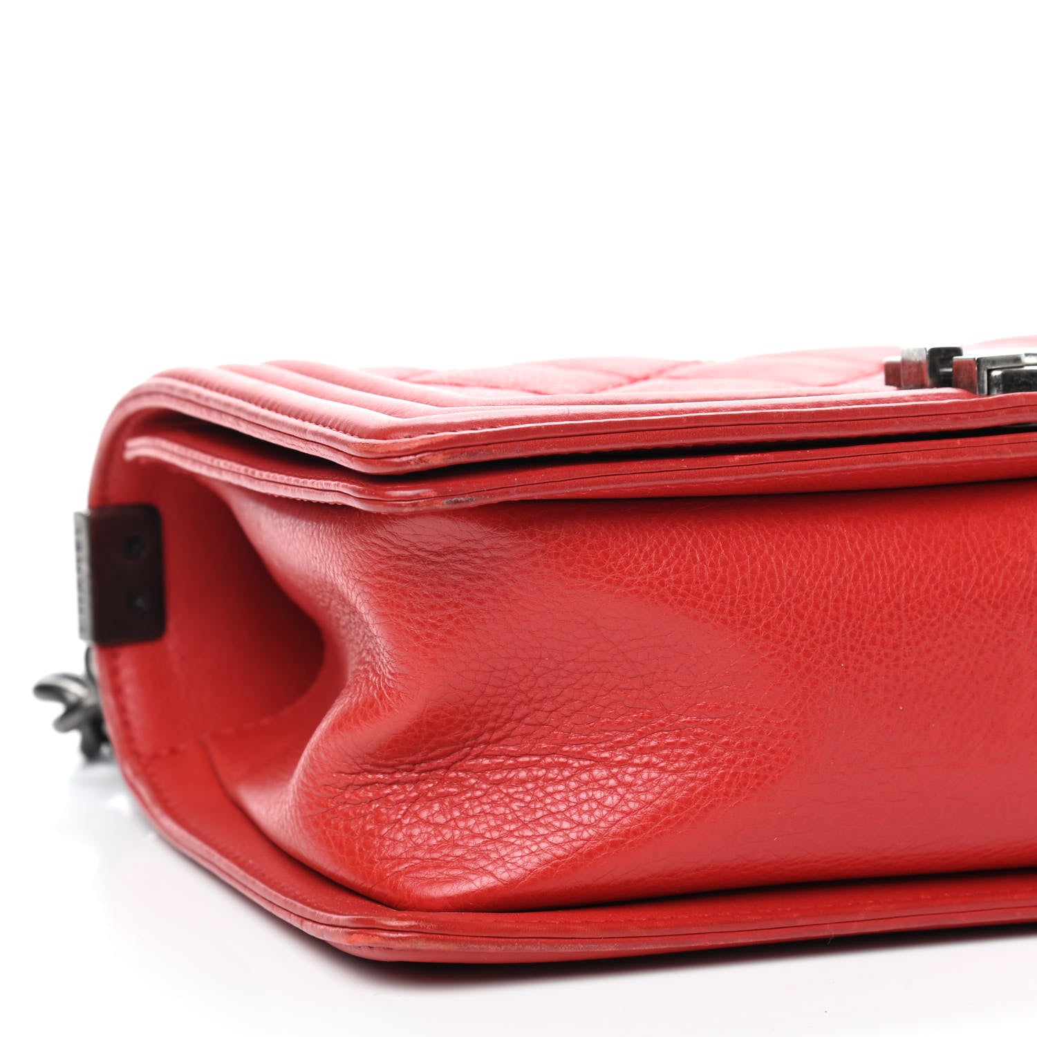 Chanel Calfskin Quilted Double Stitch Medium Boy Flap Red 8 of 9