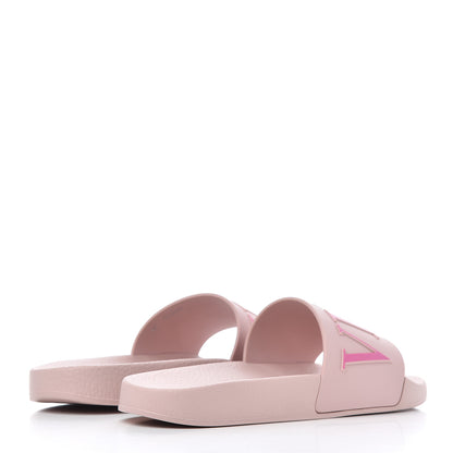Valentino Garavani Rubber VLTN Pool Slide Sandals 39 Water Rose Disco Pink 4 of 12