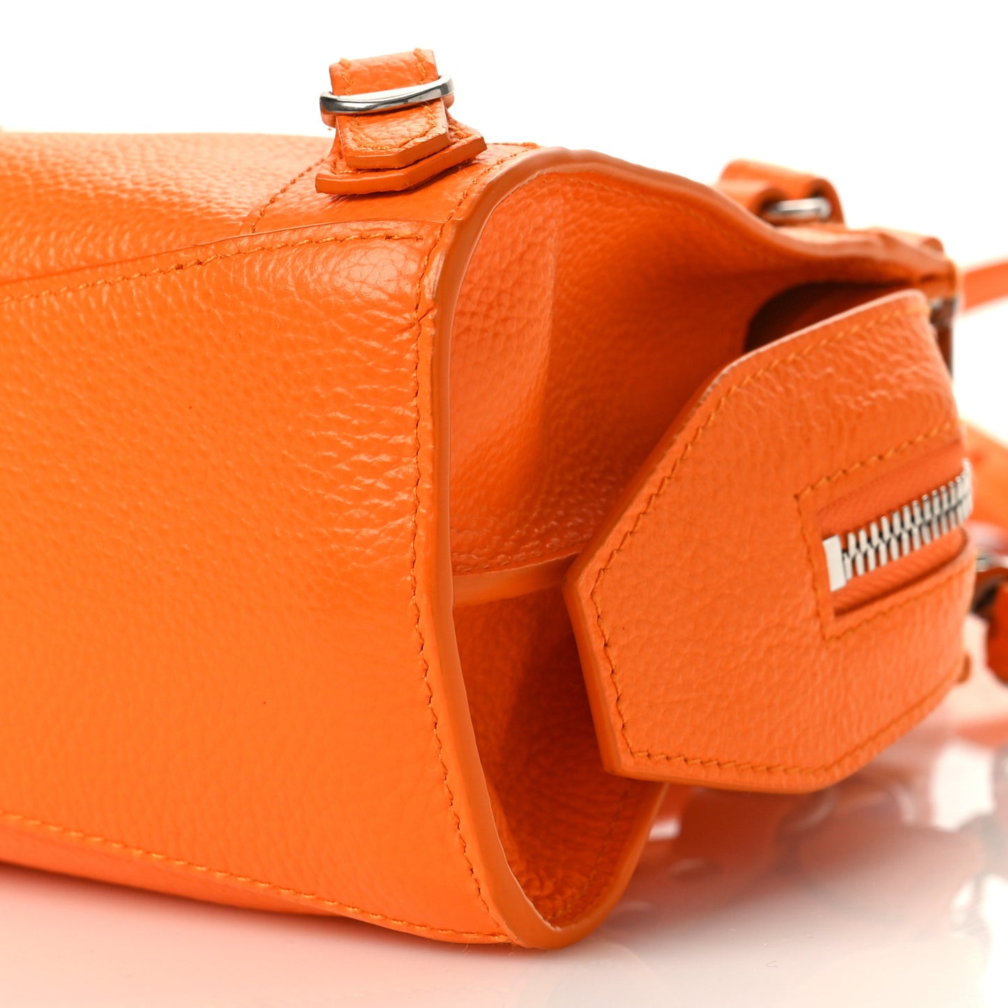 Grained Calfskin Neo Classic Silver Hardware Mini City Pop Orange