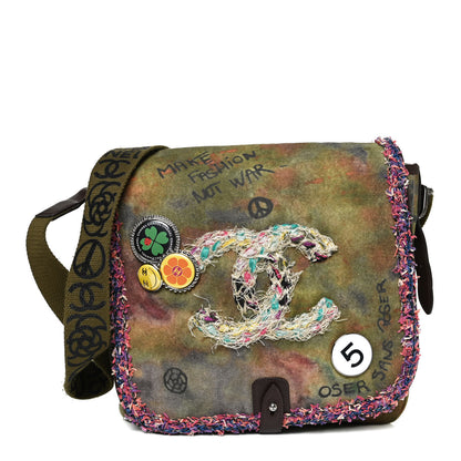 Chanel Washed Toile Graffiti On The Pavements Messenger Khaki Multicolor 1 of 9