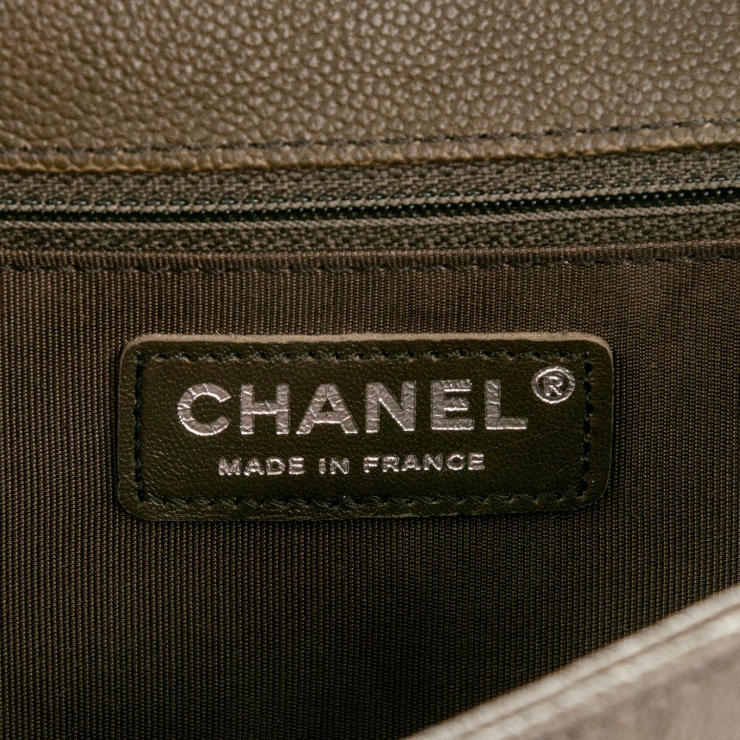 Caviar Quilted New Medium Boy Flap Khaki