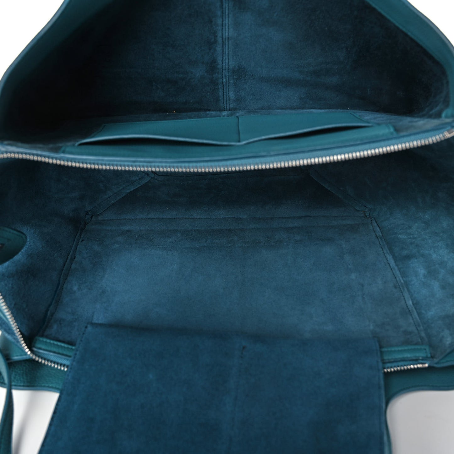 Baby Grained Calfskin Medium Tri-Fold Bag Ocean