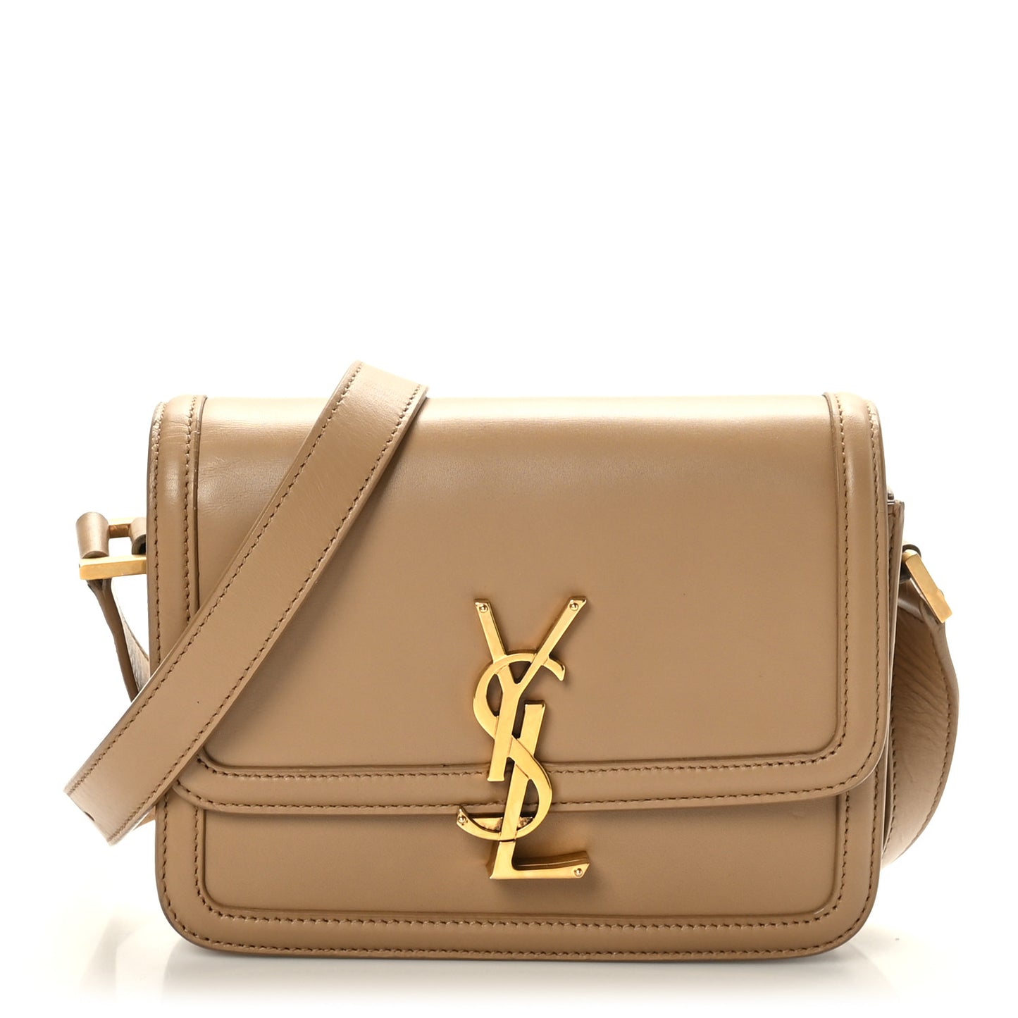 Smooth Calfskin Small Solferino Satchel Natural Tan