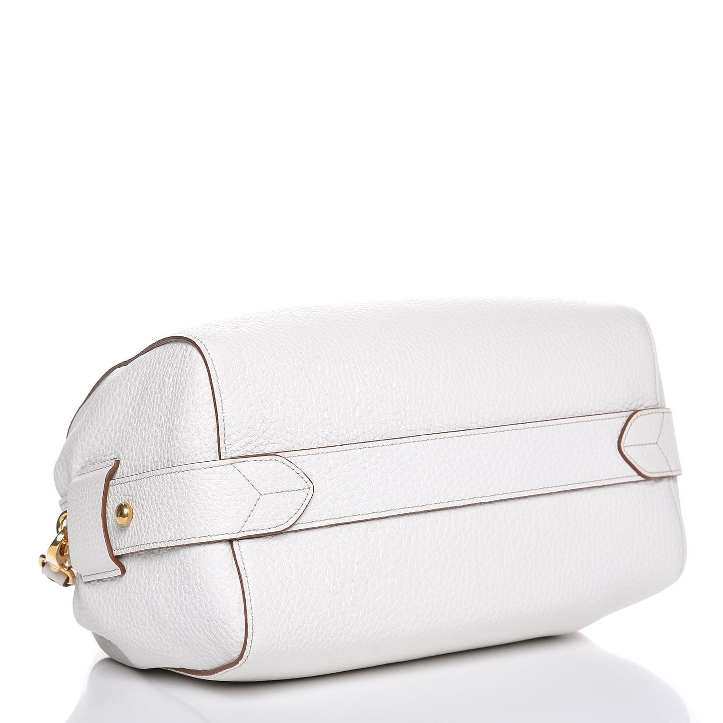 Vitello Daino Medium Top Handle Bag White