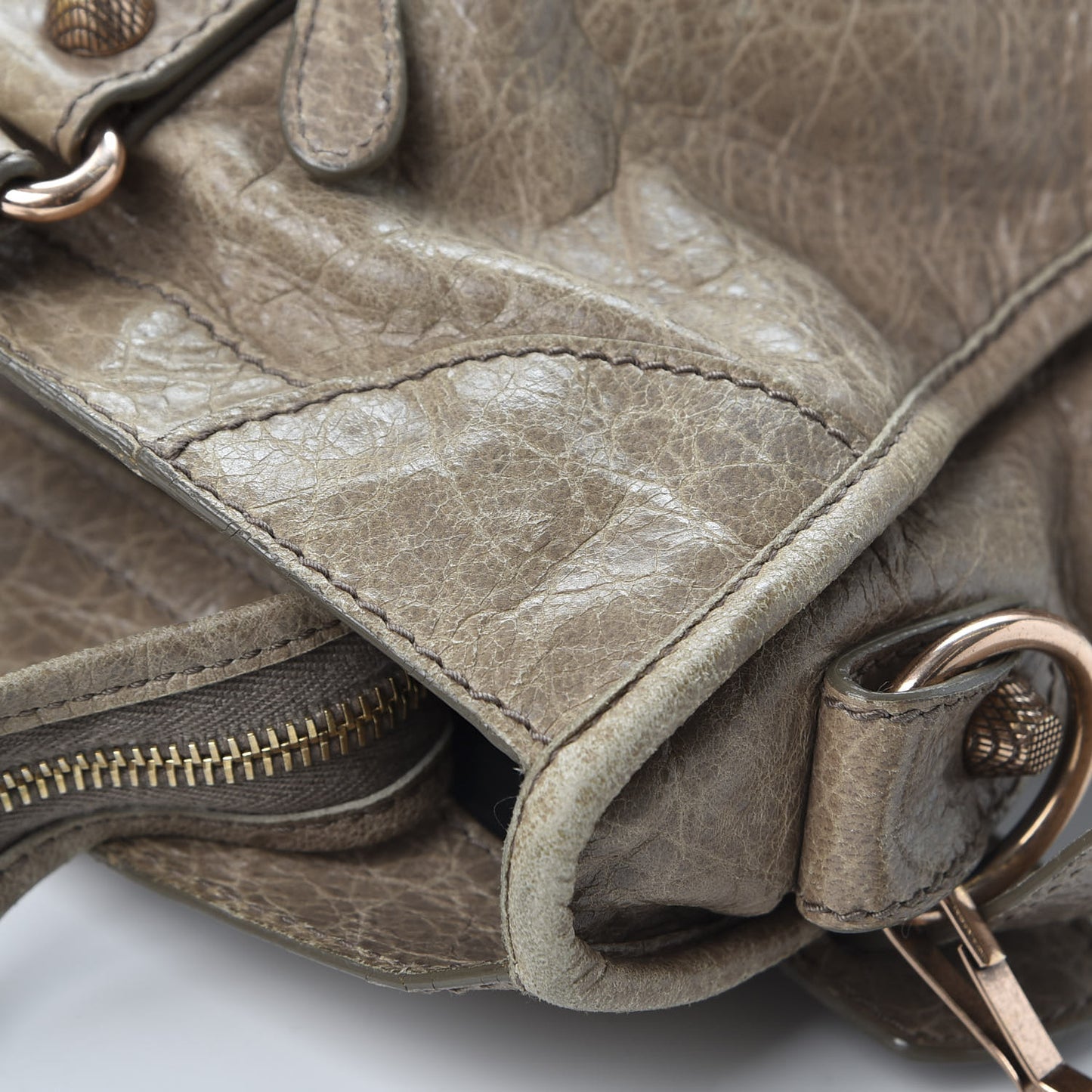 Agneau Giant 12 Rose Gold Hardware City Gris Poivre