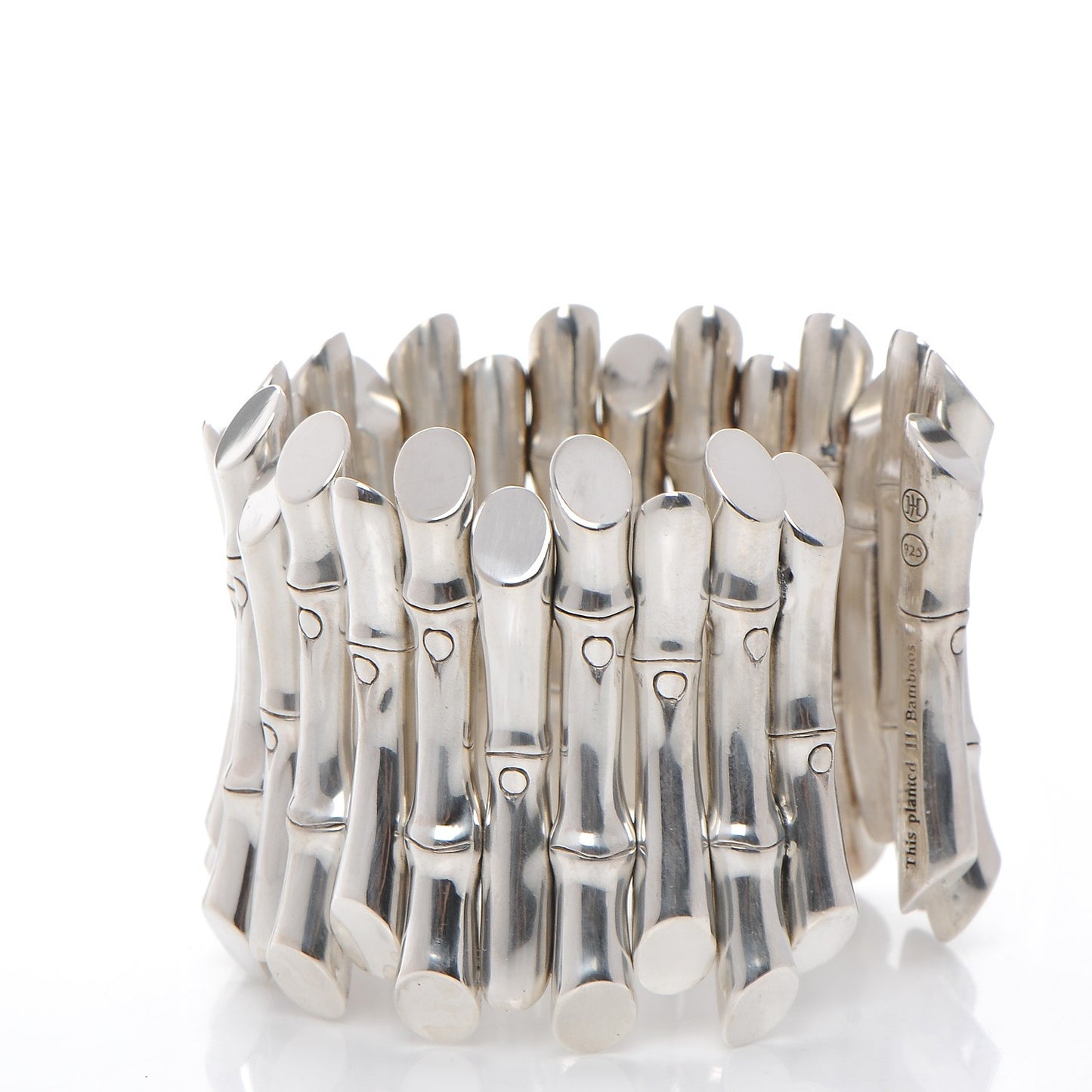 Sterling Silver Metallic Bamboo Cluster Flex Cuff