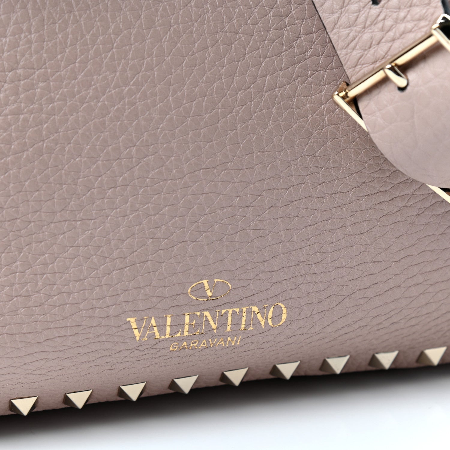 Valentino Garavani Pebbled Calfskin Small Rockstud Flip-Lock Messenger Bag Poudre 9 of 10