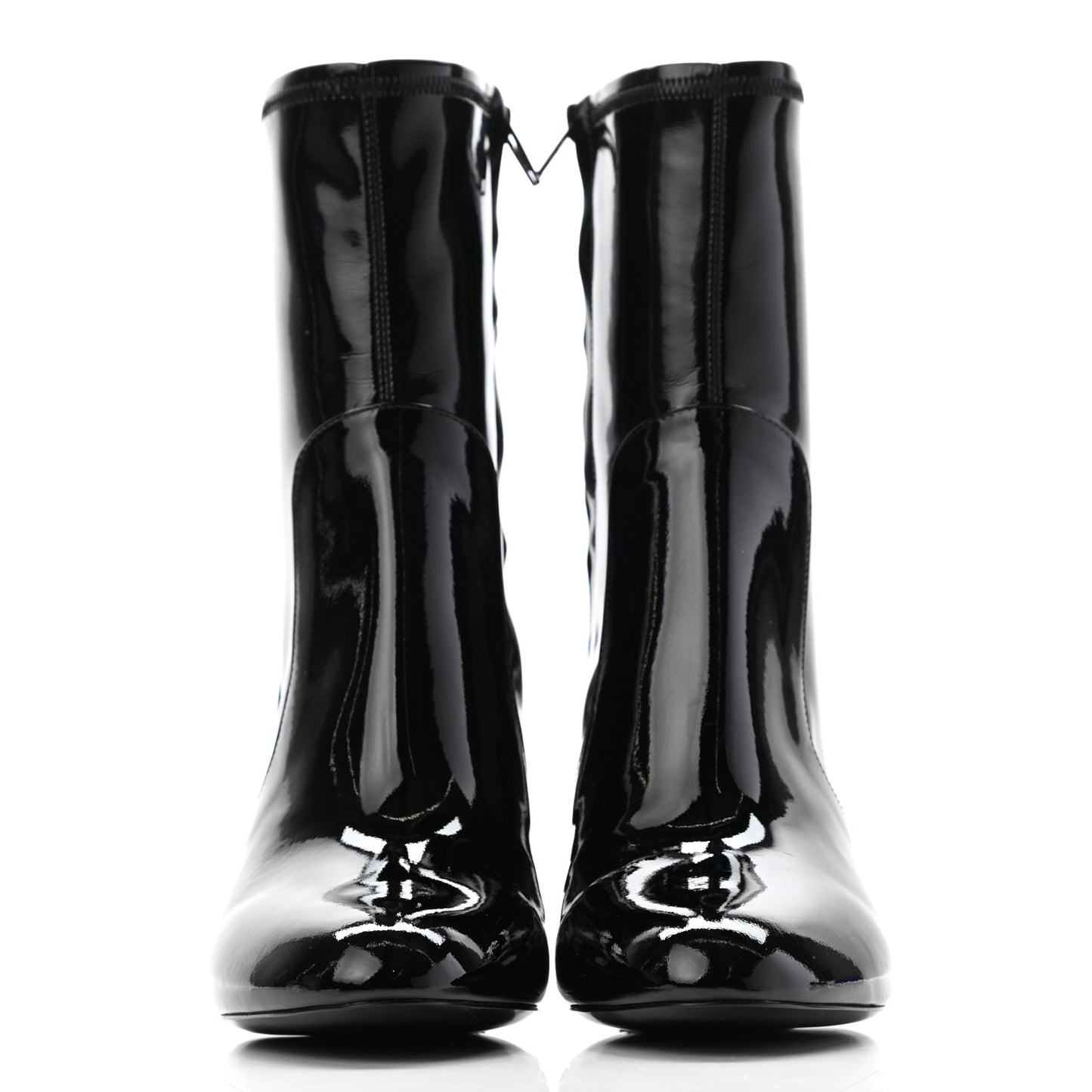 Patent Silhouette Ankle Boots 38 Black