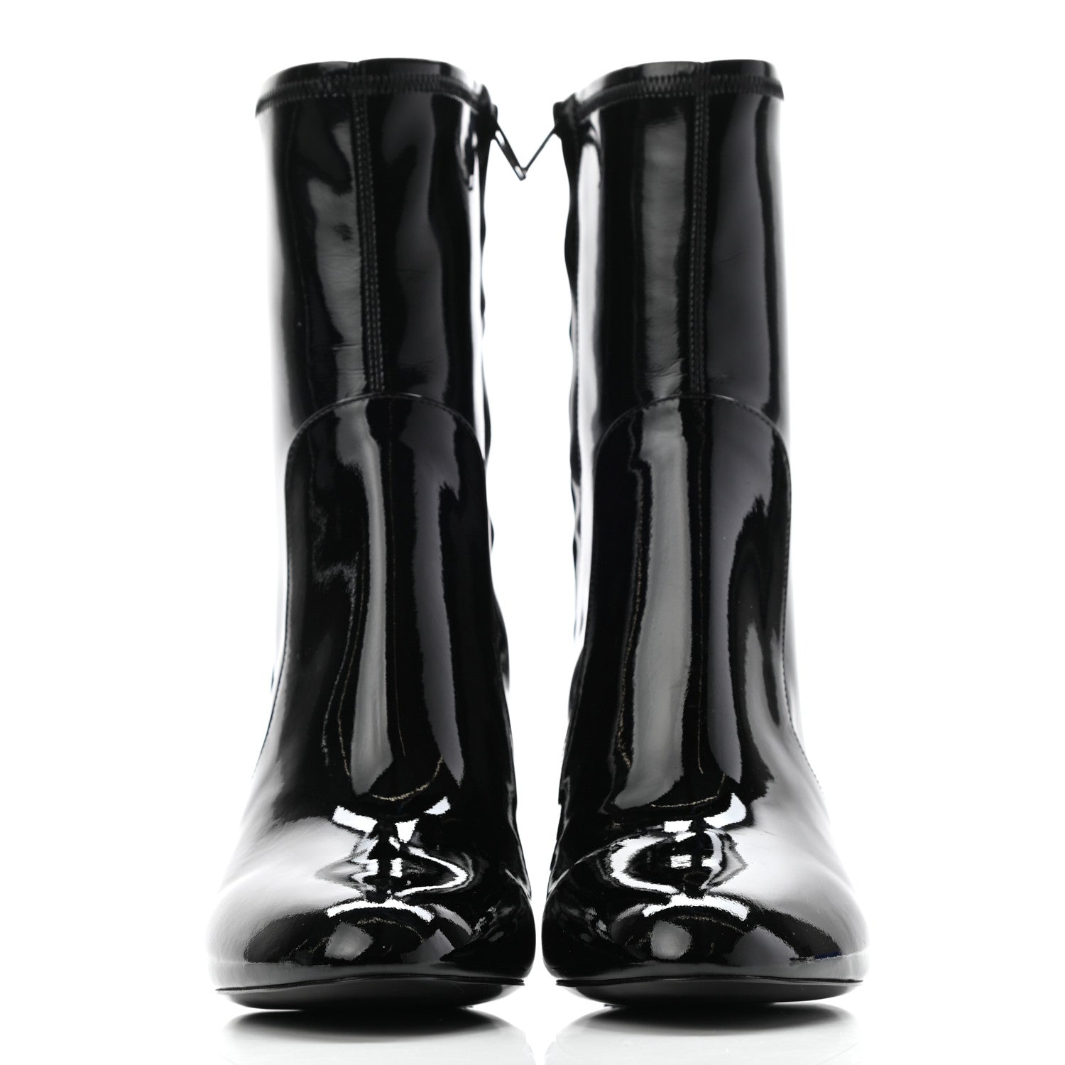 Louis Vuitton Patent Silhouette Ankle Boots 38 Black 2 of 8