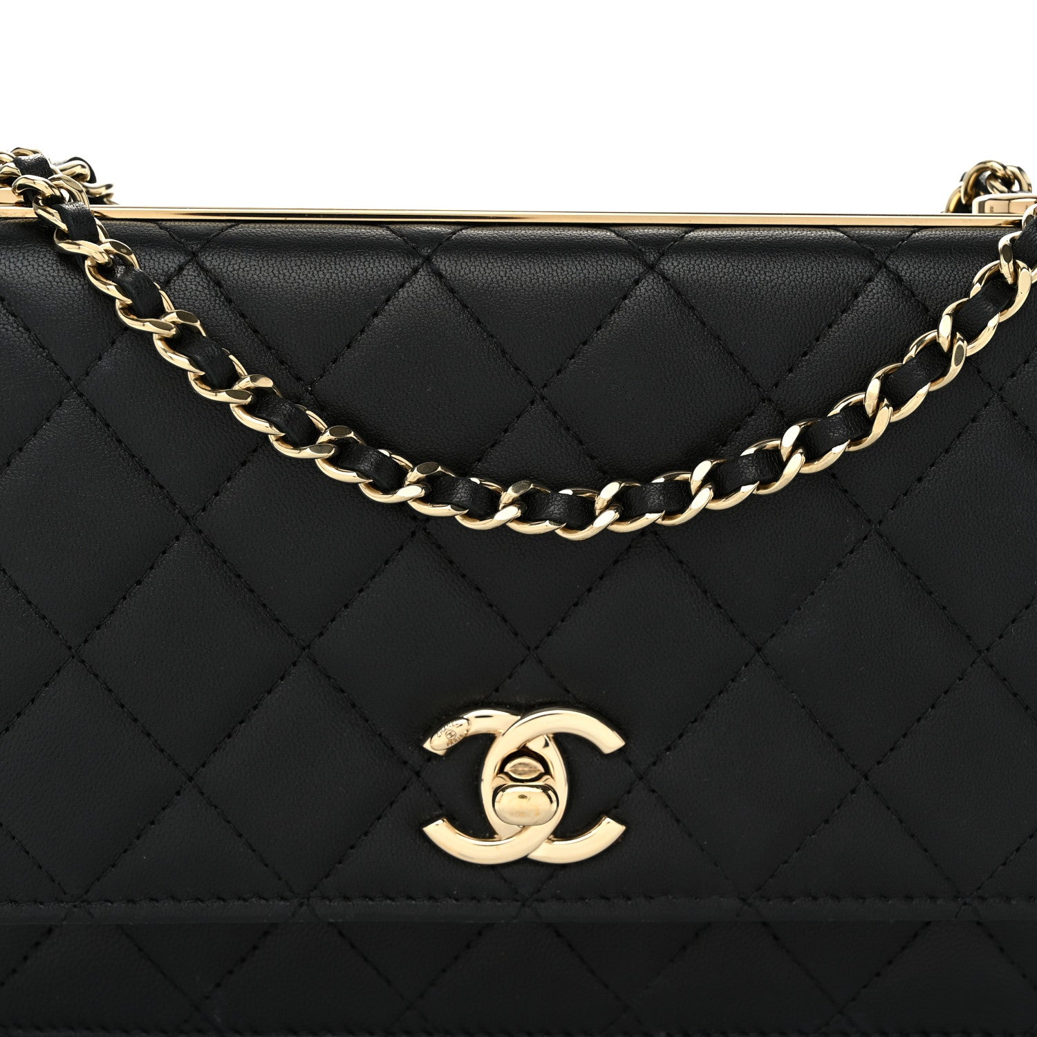Chanel Lambskin Quilted Trendy CC Wallet On Chain WOC Black 9 of 12
