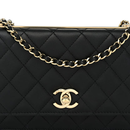Chanel Lambskin Quilted Trendy CC Wallet On Chain WOC Black 9 of 12