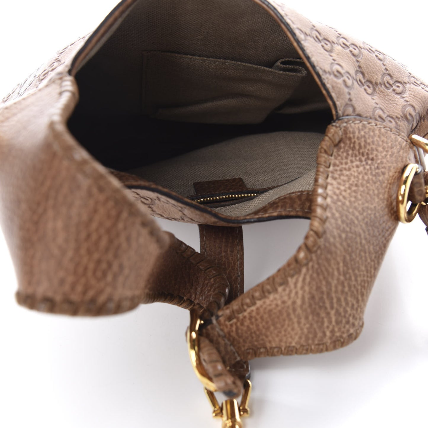 Guccissima Medium New Jackie Shoulder Bag Natural Brown