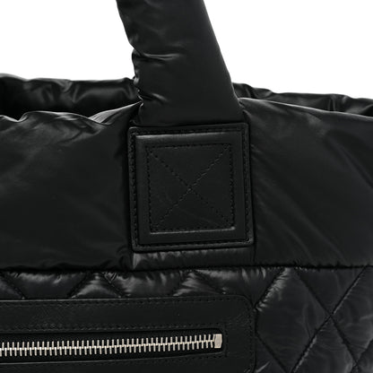 Chanel Nylon Quilted Small Coco Cocoon Tote Black 9 of 10