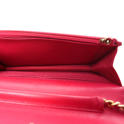 Chanel Caviar Quilted 2.55 Reissue Wallet On Chain WOC Dark Pink 5 of 11