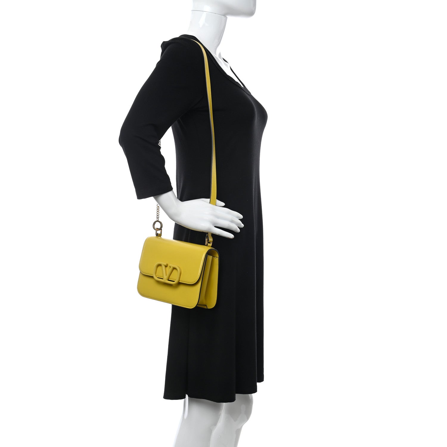 Valentino Garavani Smooth Calfskin Small VSling Shoulder Bag Senape 2 of 13