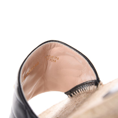 Gucci Nappa Matelasse GG Marmont Espadrille Slide Sandals 39 Black 9 of 11
