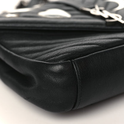 Saint Laurent Sheepskin Matelasse Chevron Patchwork Monogram Medium College Bag Black 8 of 9