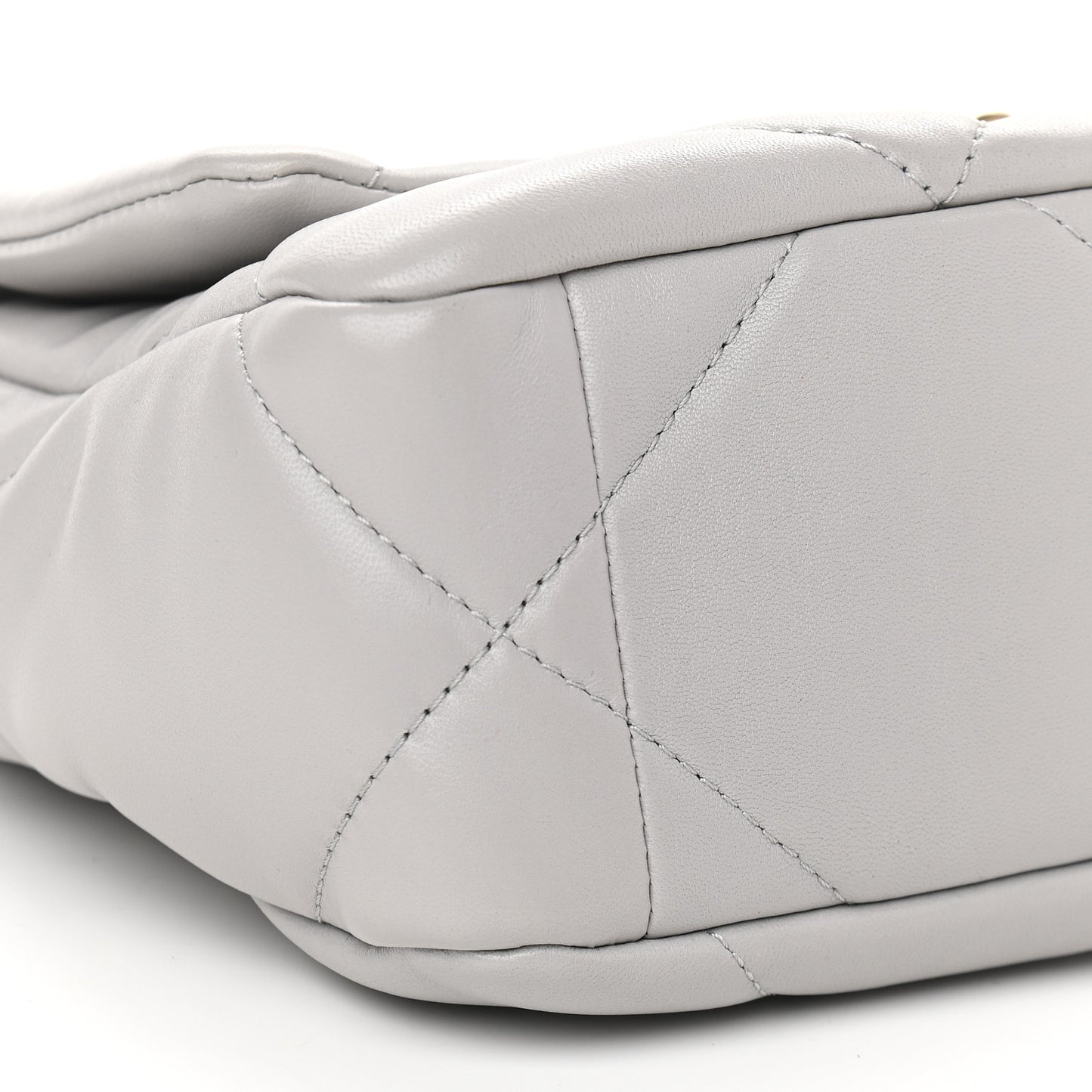 Goatskin Quilted Medium Chanel 19 Flap Grey