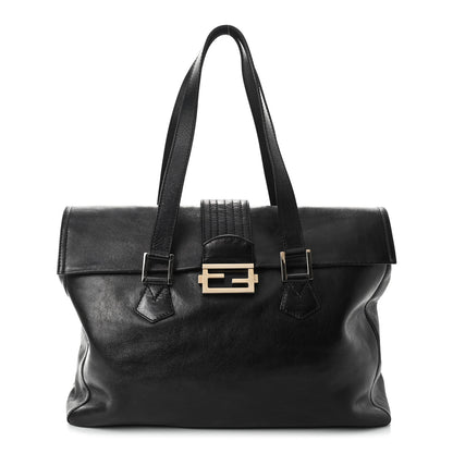 Fendi Vitello Acqua Baguette Satchel Black 1 of 10
