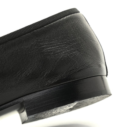 Chanel Lambskin Patent Cap Toe Camellia Ballerina Flats 38.5 Black 8 of 9