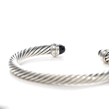 David Yurman Sterling Silver 14K Yellow Gold Black Onyx 7mm Cable Classics Bracelet 4 of 4
