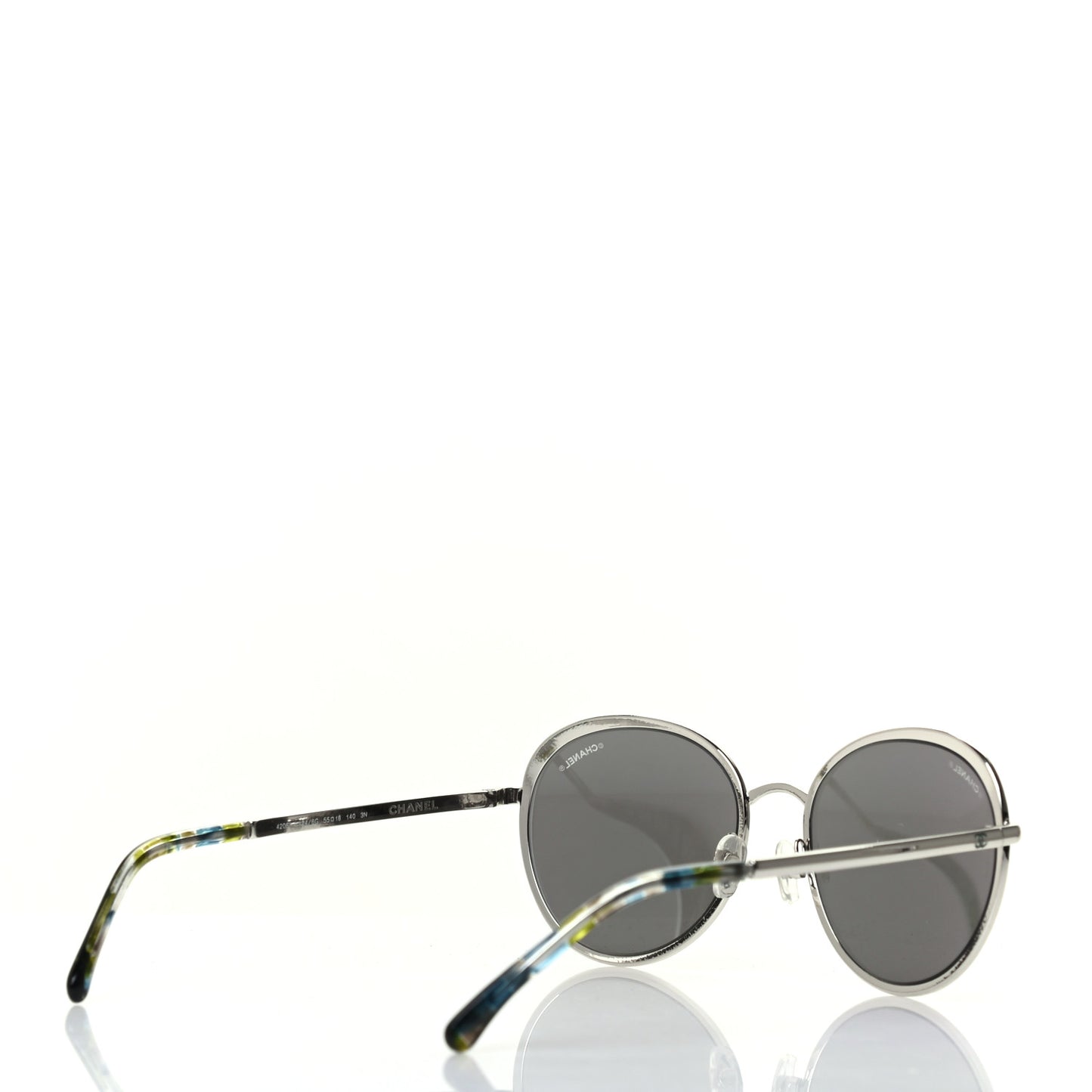 Metal Spring Round Sunglasses 4206 Silver