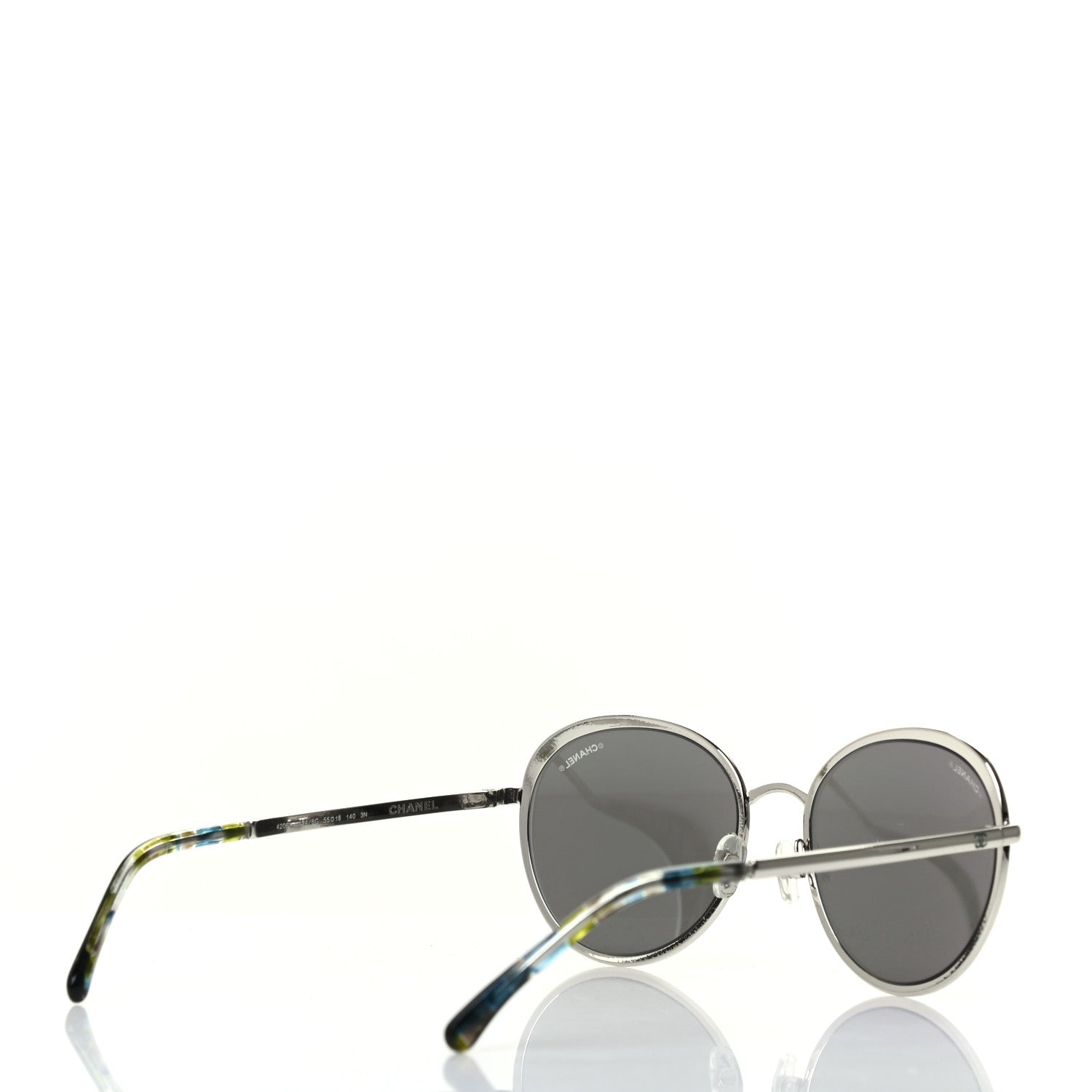 Chanel Metal Spring Round Sunglasses 4206 Silver 4 of 8
