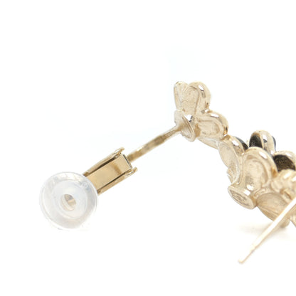 Chanel Crystal Enamel Flower CC Earrings Gold White Black 5 of 6
