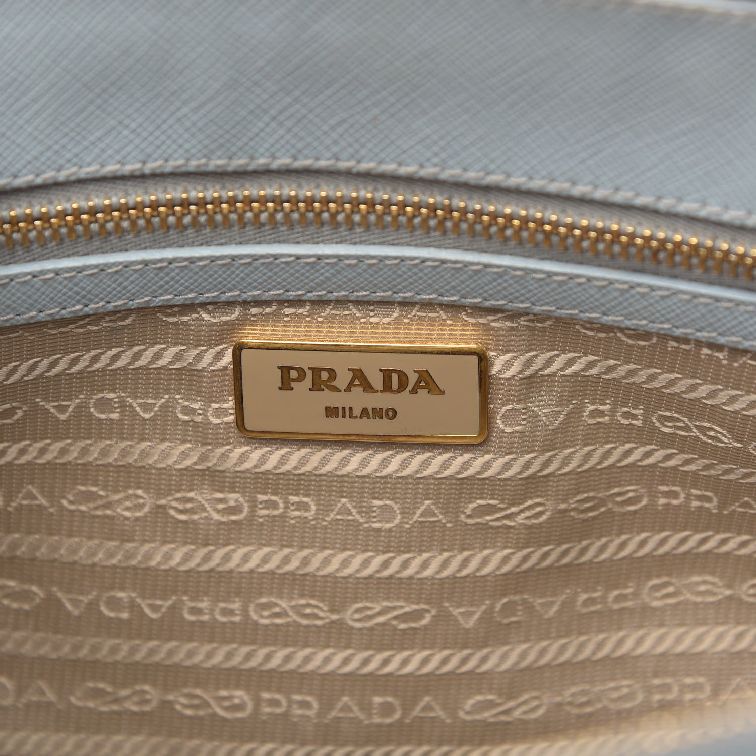 Prada Saffiano Galleria Mini Double Zip Tote Aviazione 7 of 15