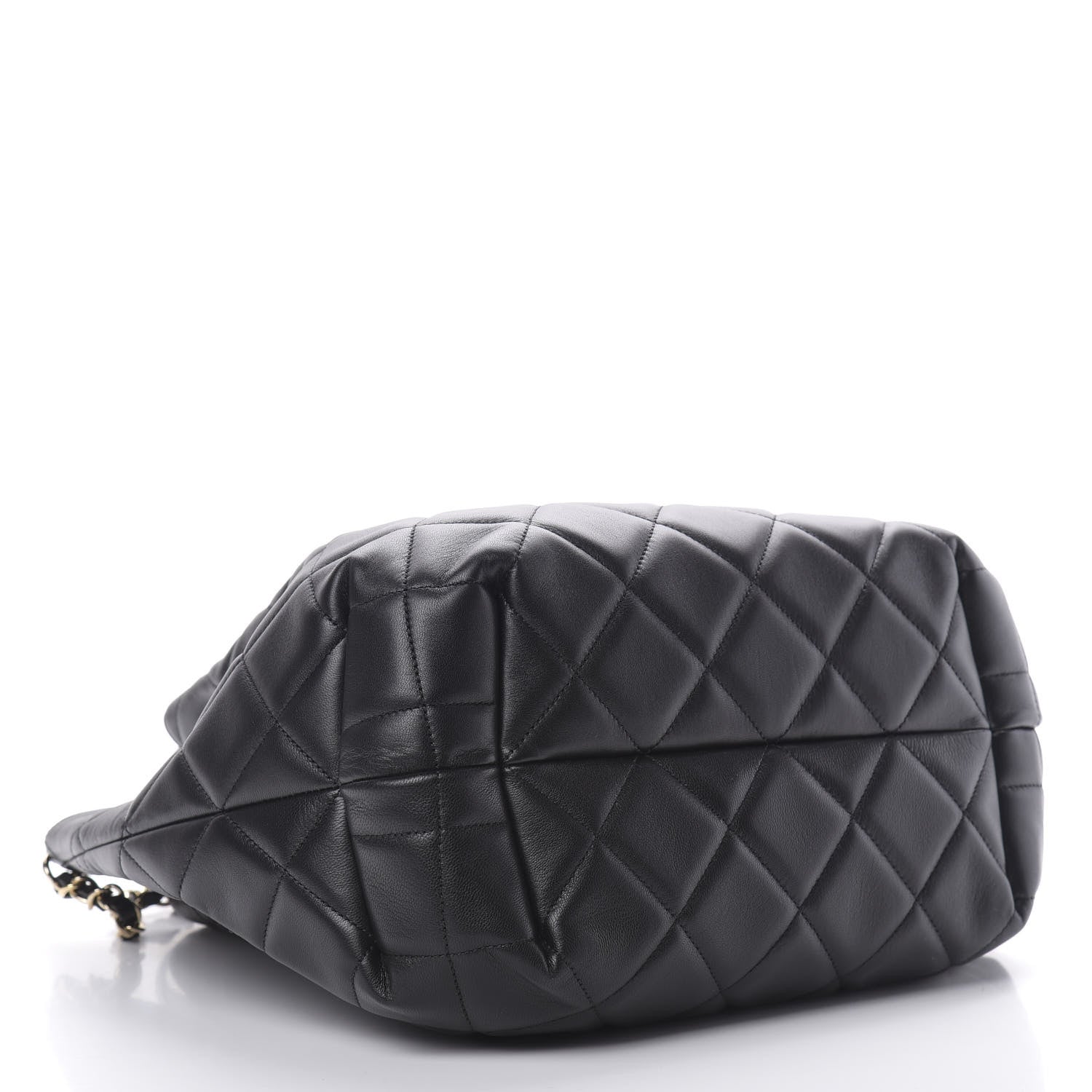 Chanel Lambskin Quilted CC Dweller Drawstring Tote Black 4 of 13