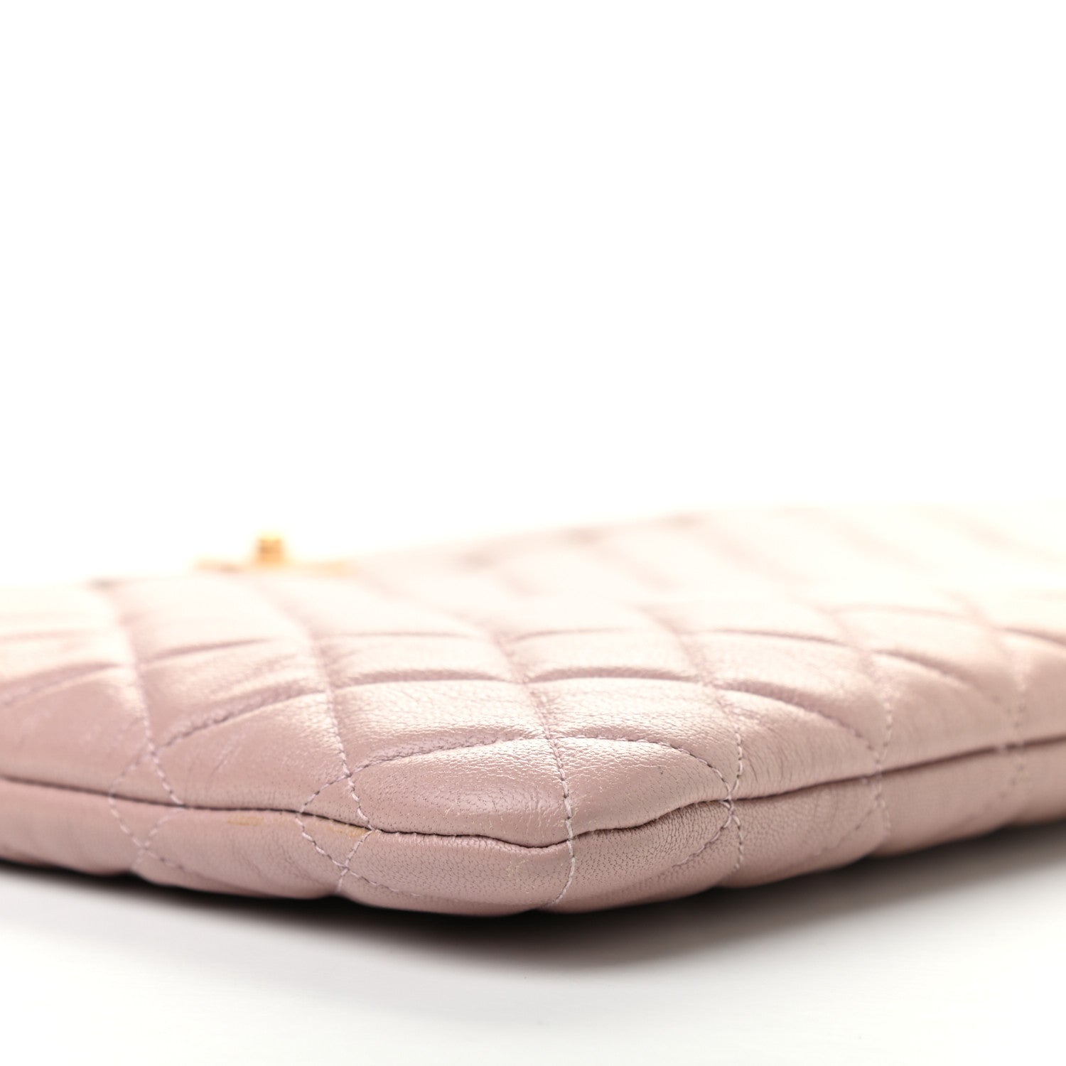 Chanel Lambskin Quilted Large Vintage Mademoiselle Cosmetic Case Pink 7 of 9