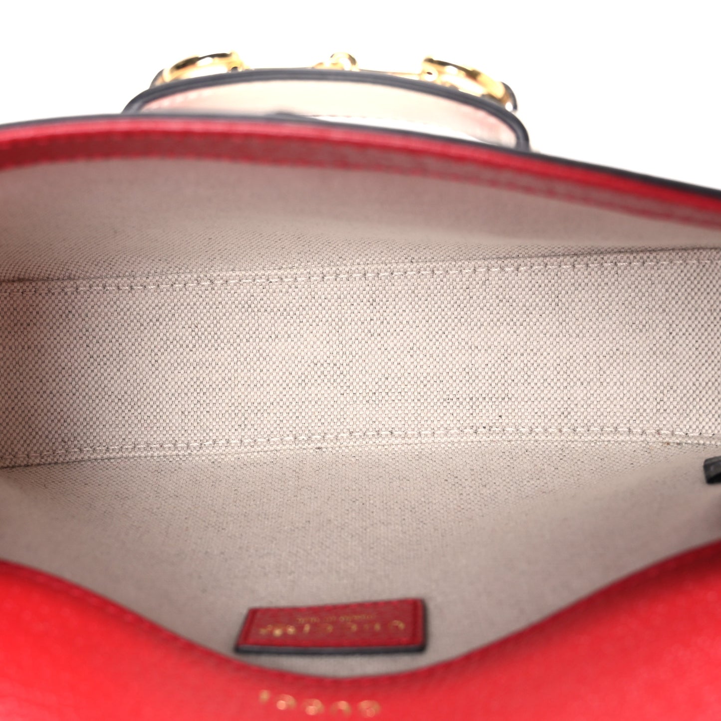 X ADIDAS Textured Dollar Calfskin Web Trefoil Mini Horsebit 1955 Shoulder Bag Hibiscus Red Off White