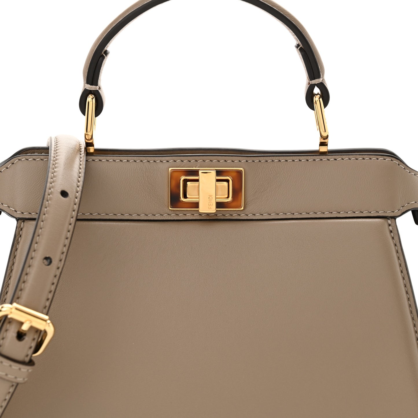Shiny Nappa Plexiglass Petite Peekaboo I SEE U Satchel Tortora