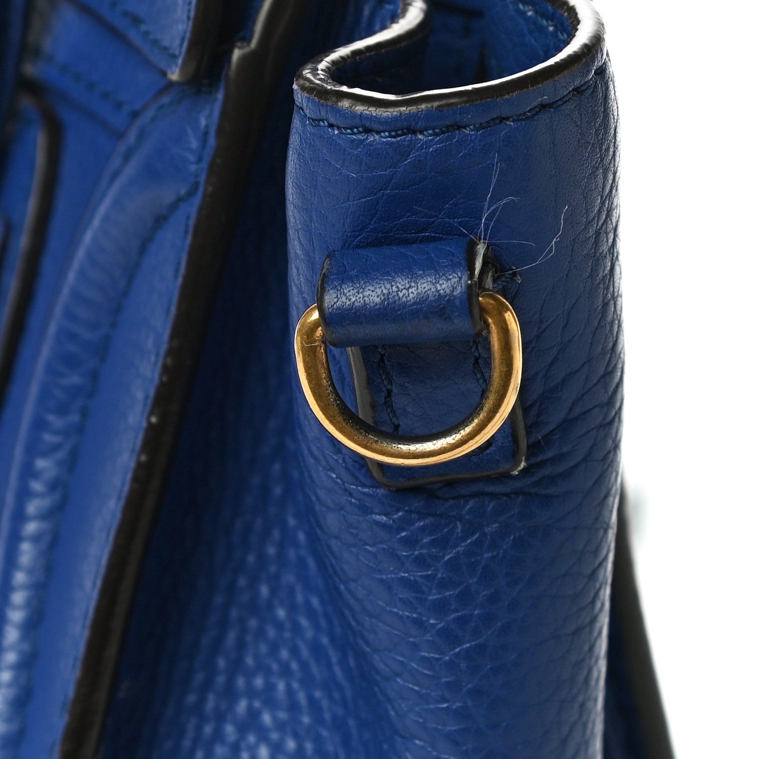 Celine Drummed Calfskin Nano Luggage Indigo 8 of 11