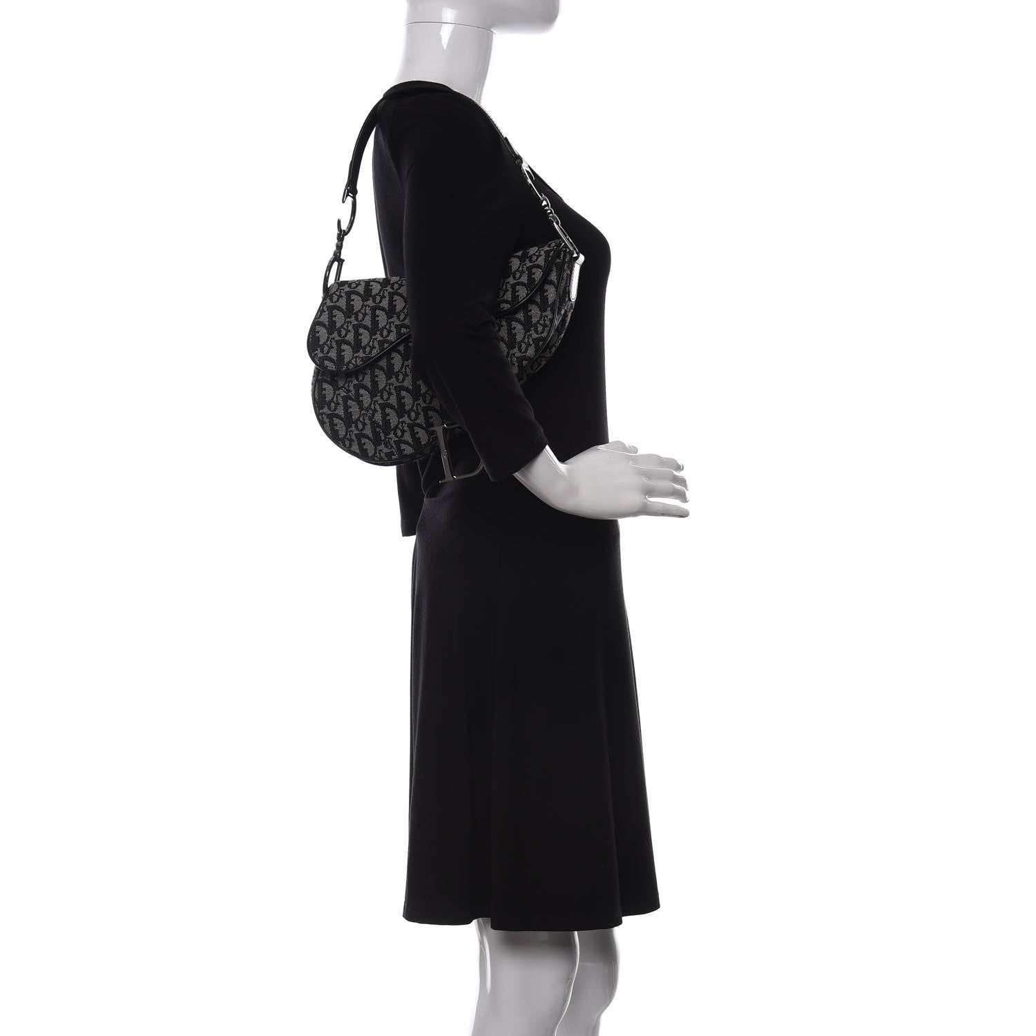 Christian Dior Monogram Saddle Bag Black 2 of 9