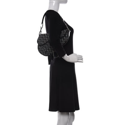 Christian Dior Monogram Saddle Bag Black 2 of 9