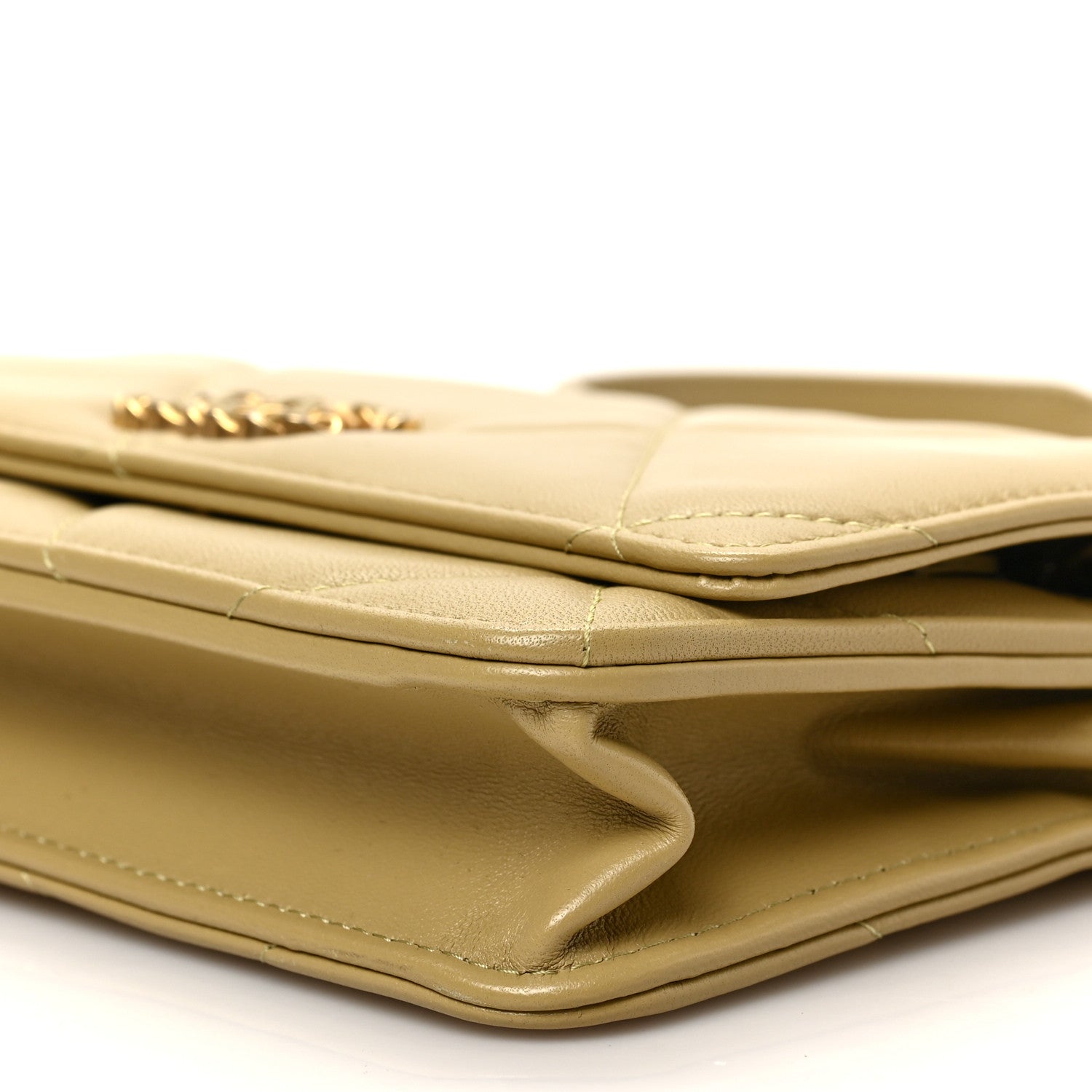 Chanel Lambskin Quilted Chanel 19 Wallet On Chain WOC Light Green 9 of 9